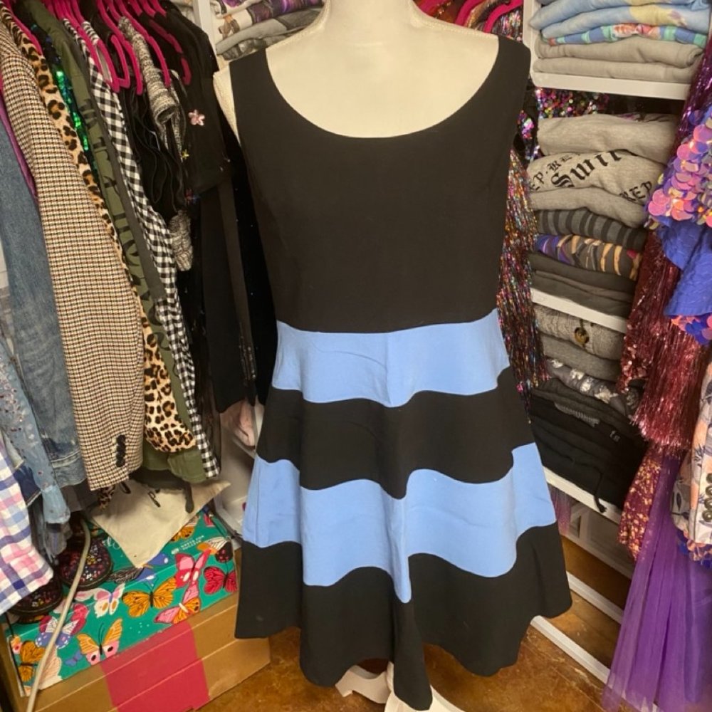 NAVY + LIGHT BLUE STRIPED DRESS